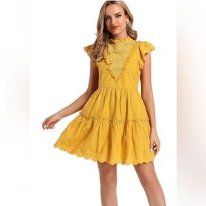 House of Harlow 1960 saffron Ruffled Tiered Sundress size small NWT